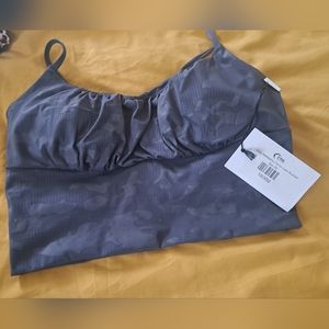 Gray Battleshop Camo Luxe Ruched bra